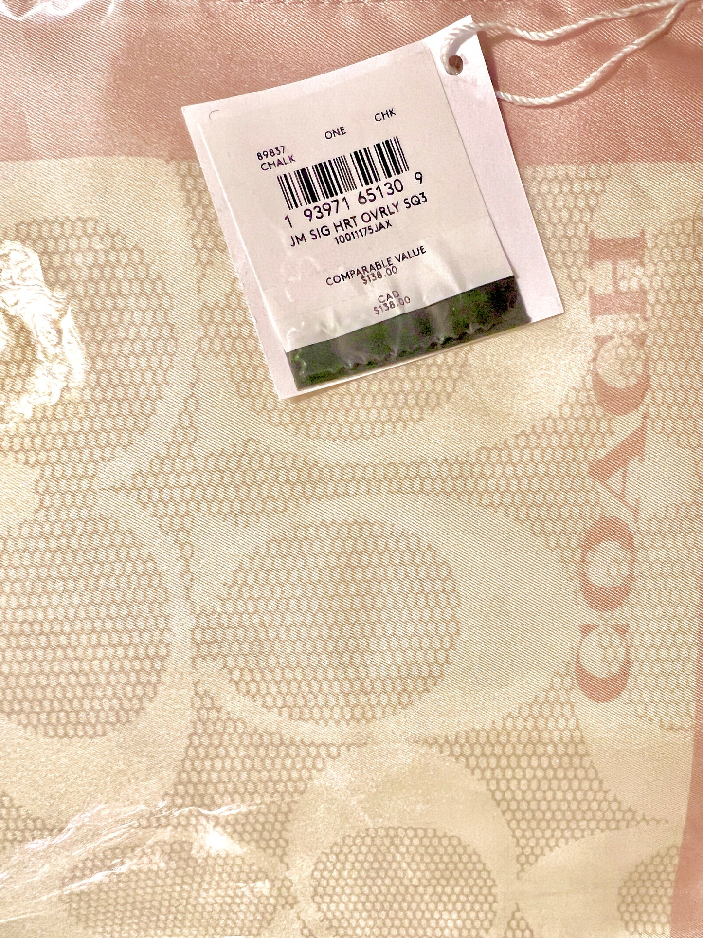 Coach Signature Heart Print Silk Scarf