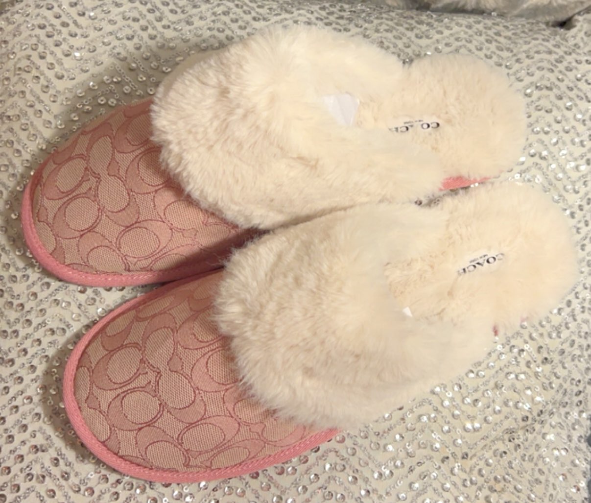 Pink Coach Slippers Womens