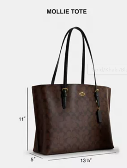 Coach Mollie Tote In Signature Canvas Khaki/Brwn