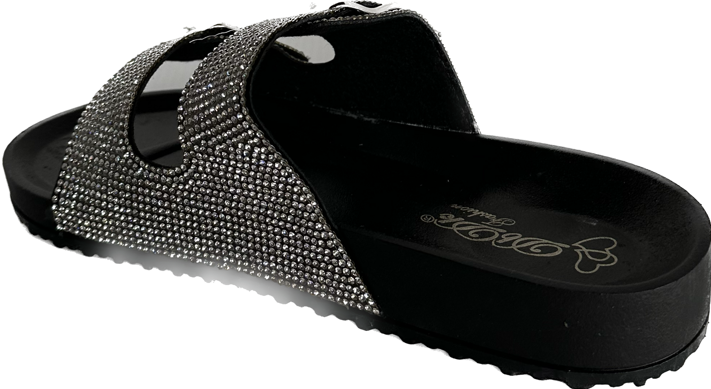 Ahana Rhinestone Sandal Black