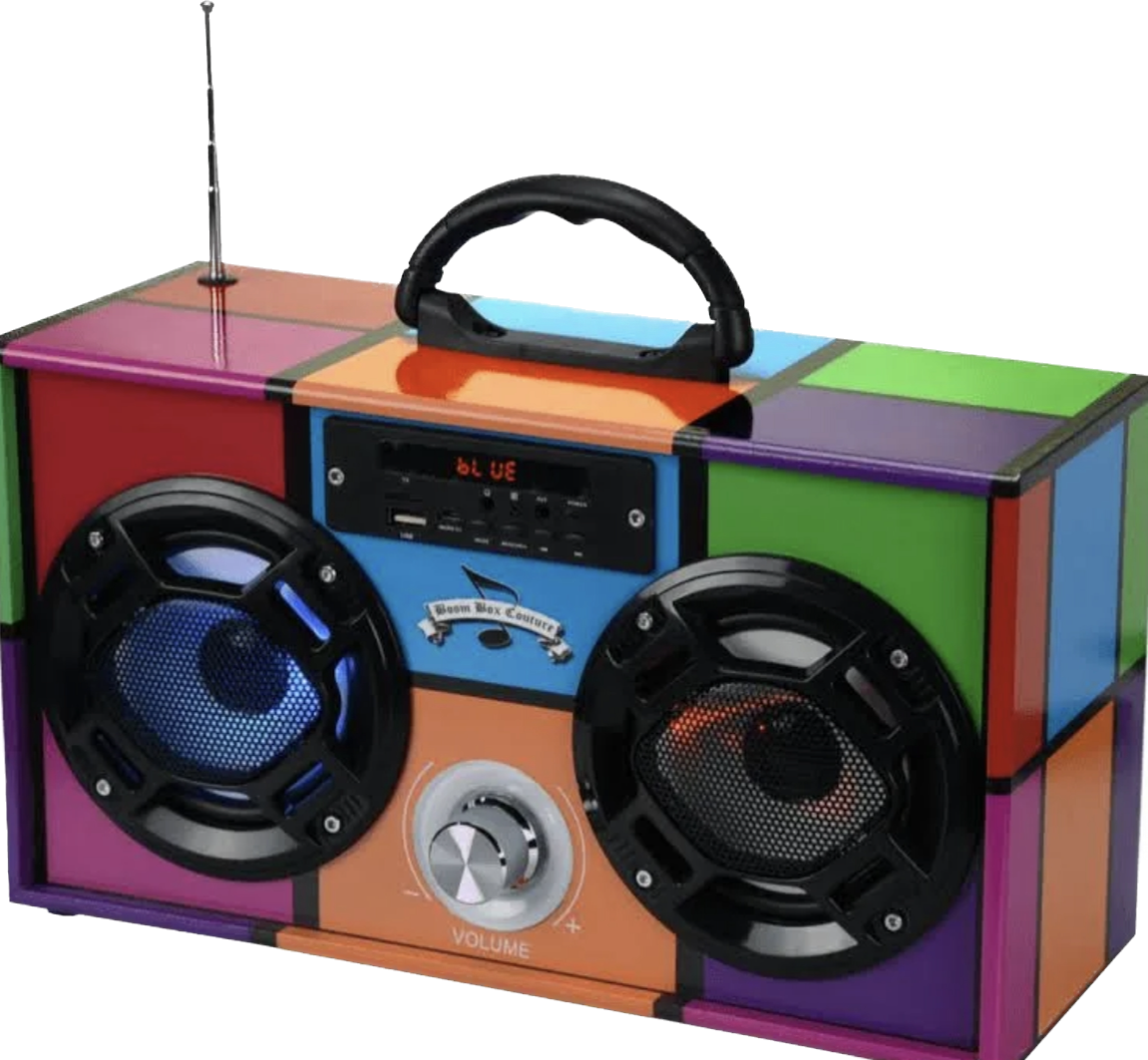 Wireless Retro Mini Boombox with LED Bluetooth Speaker