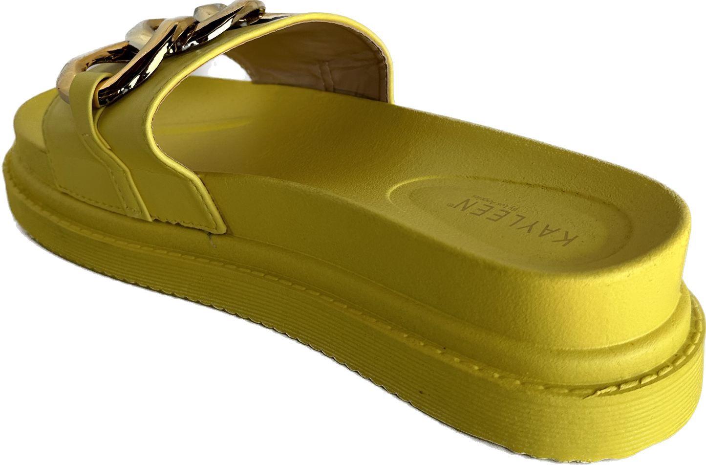 Brionna Yellow & Gold Cuban Link Sandals