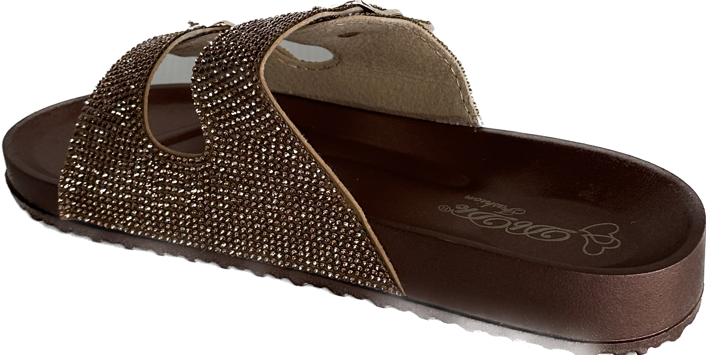 Ahana Rhinestone Sandal Brown