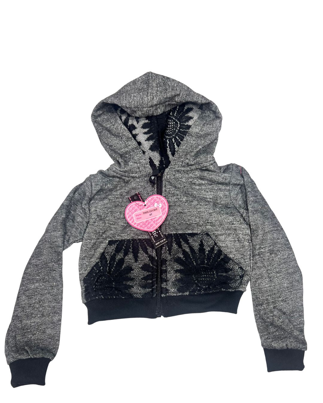 Girls 2 Piece Jogger Set Black & Grey