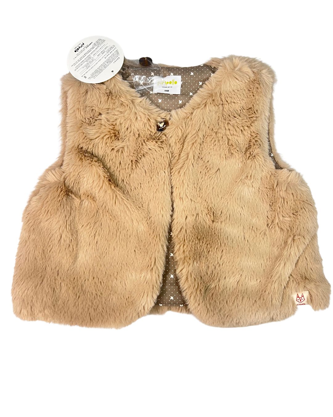 Pimpollo Kids Faux Fur Vest for Girls - Light Pink