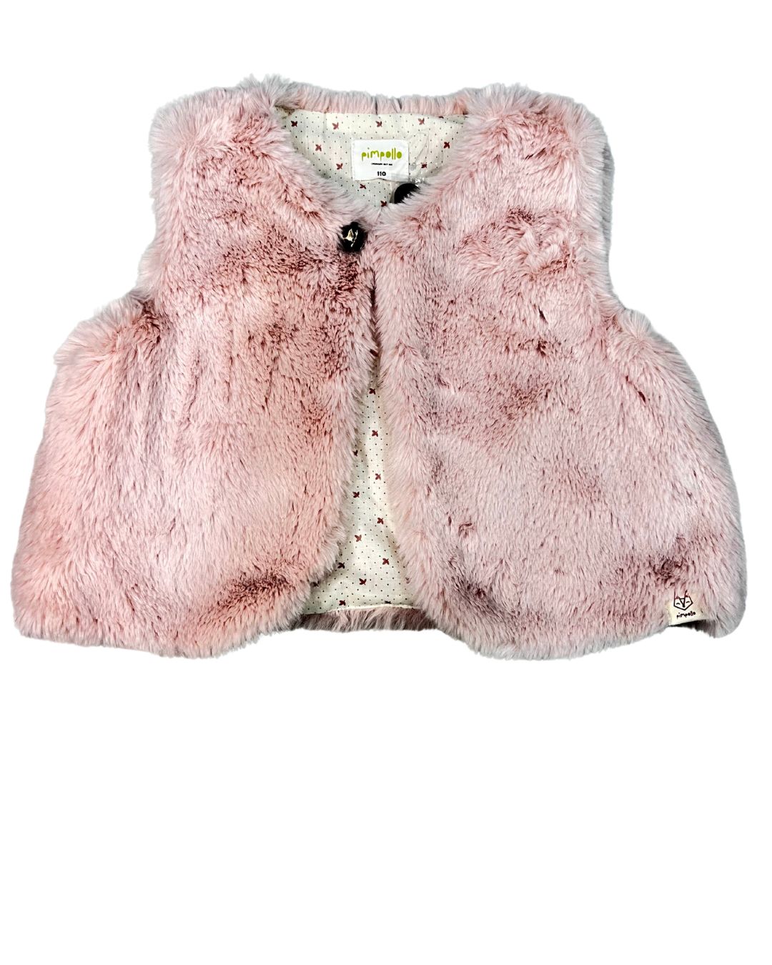 Pimpollo Kids Faux Fur Vest for Girls - Light Pink