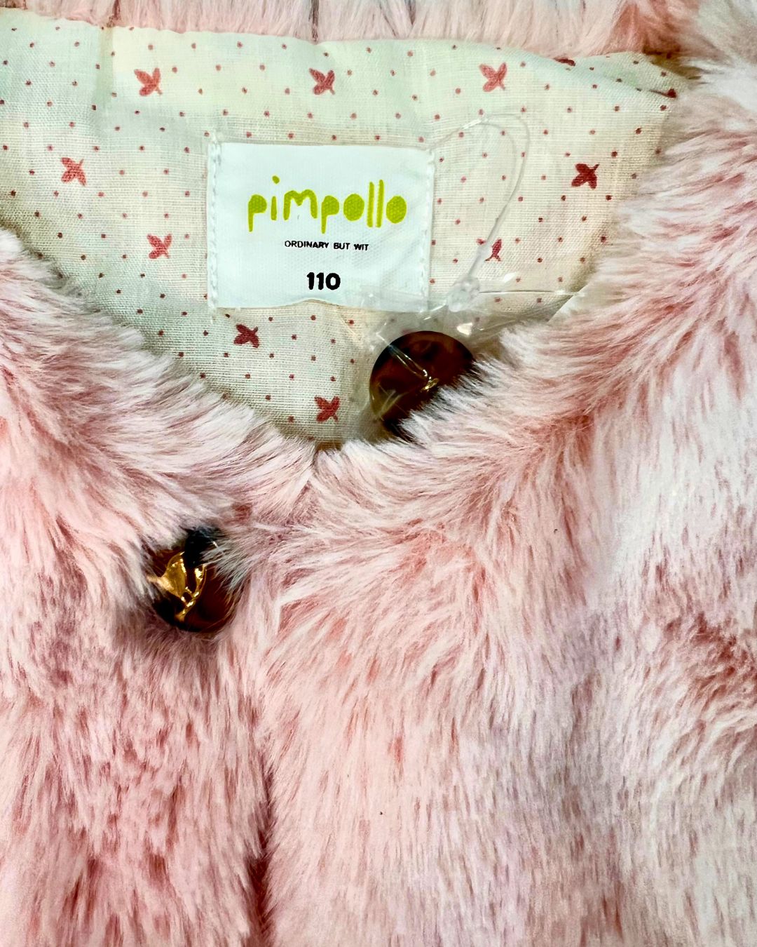 Pimpollo Kids Faux Fur Vest for Girls - Light Pink