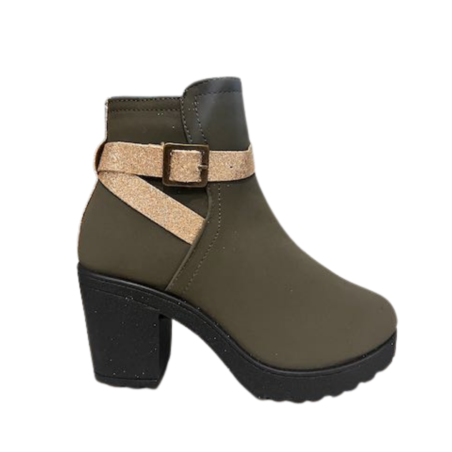 Olive Glam Kids Heeled Boot