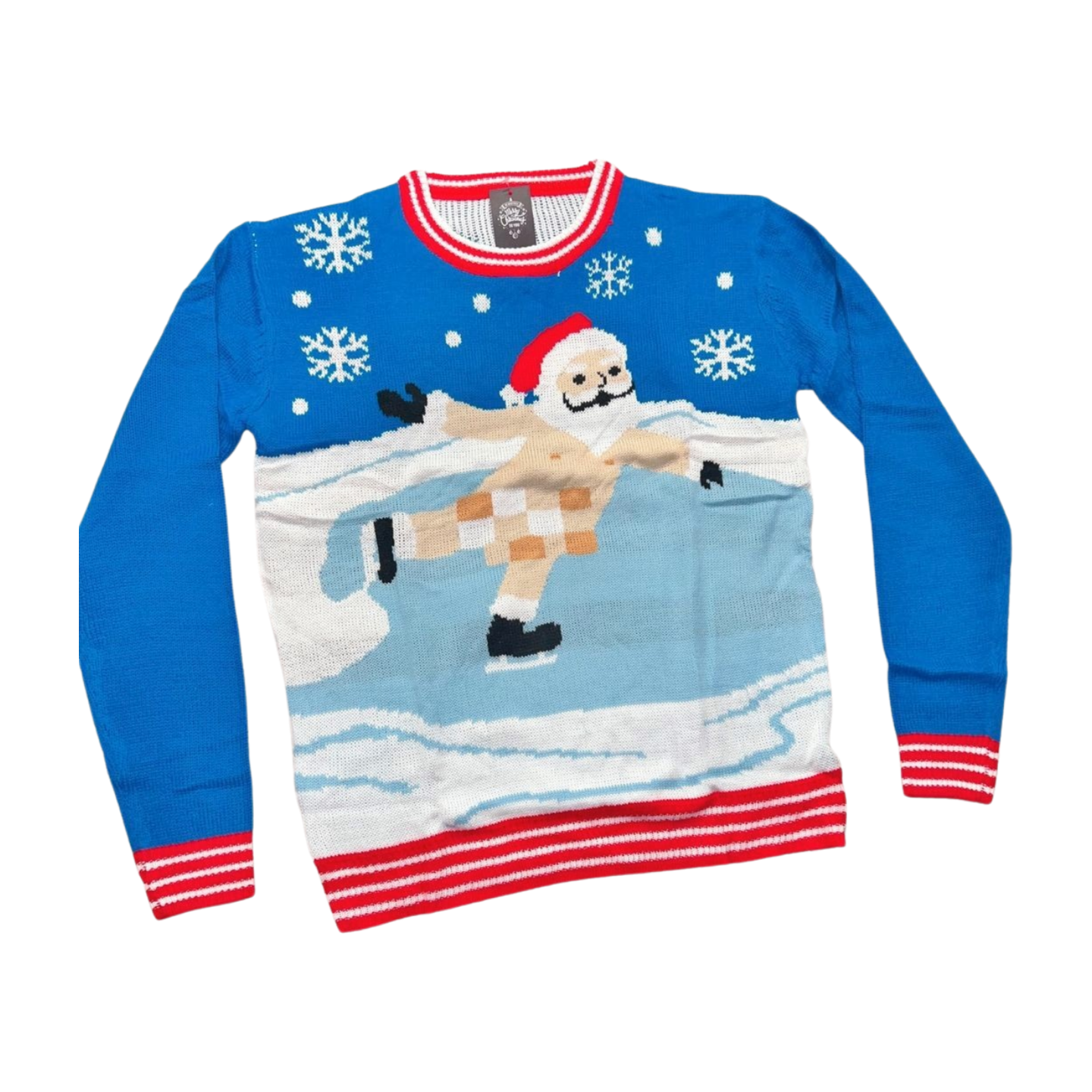 Unisex Light Santa Skating Naked Funny Christmas Sweater