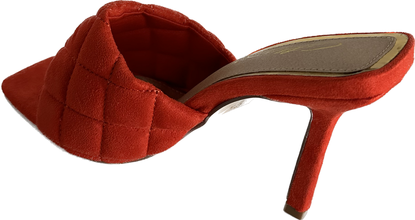 Diamond Vegan Suede Heel Orange