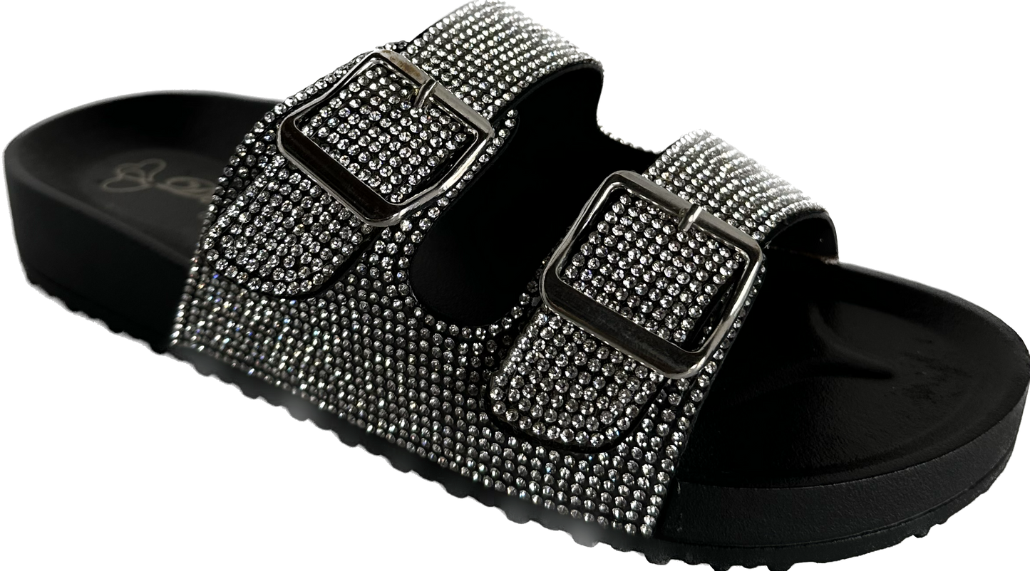 Ahana Rhinestone Sandal Black