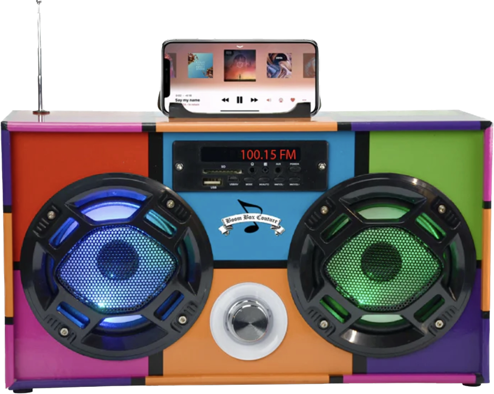 Wireless Retro Mini Boombox with LED Bluetooth Speaker