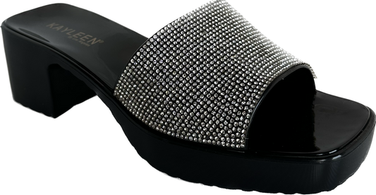 Sexy Rhinestone Kitten Heel