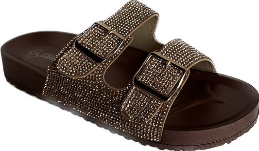 Ahana Rhinestone Sandal Brown